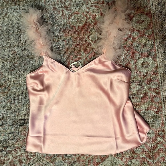NWT For Love & Lemons pink pajama set with ruffles size XS - Picture 2 of 7